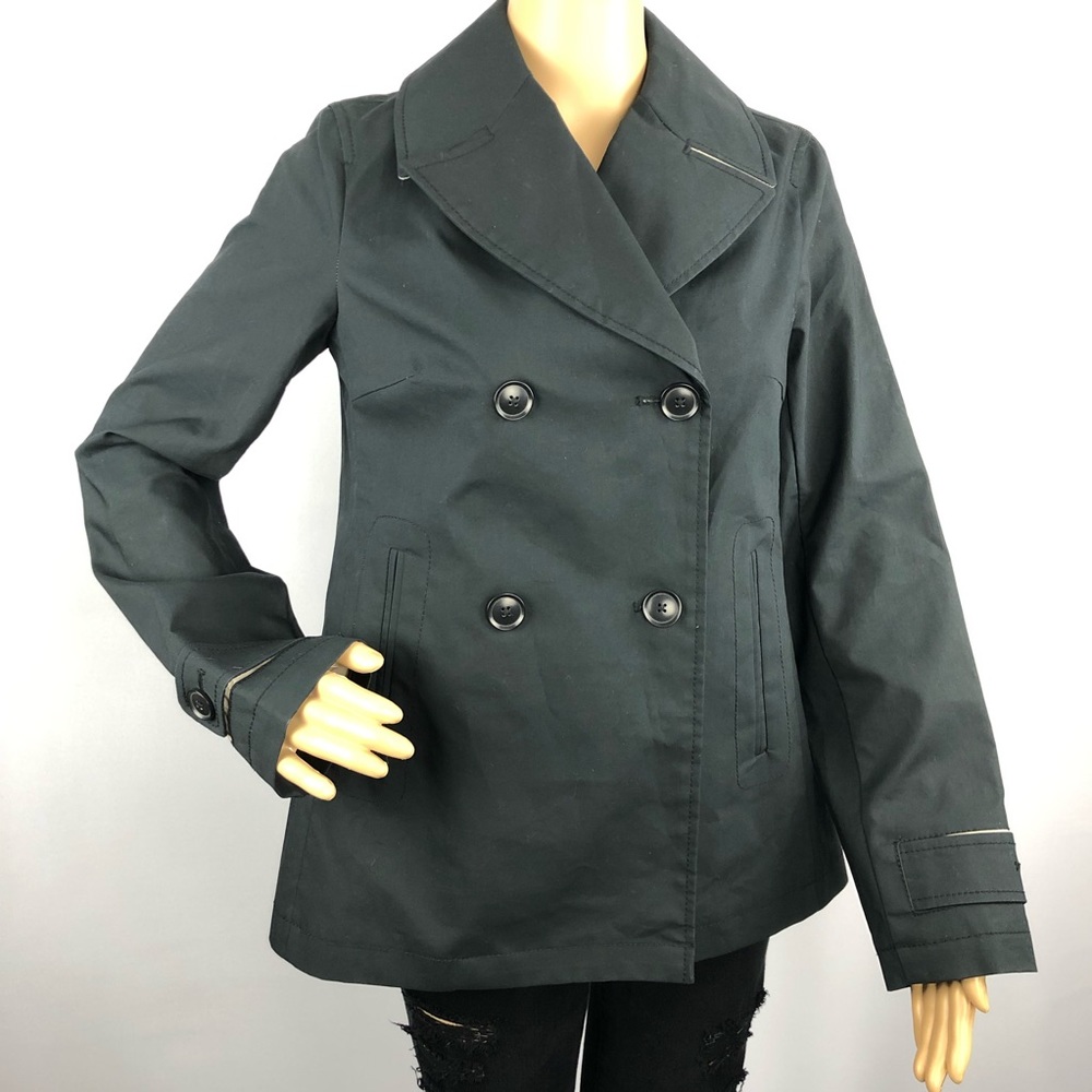NWT Banana Republic Black Peacoat Raincoat SizeXS